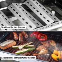 Vnierxful 36,5x12cm Rozsdamentes Grill Égőlap Takaró 3db Enders Chicago Boston Tepro Barbecook 6