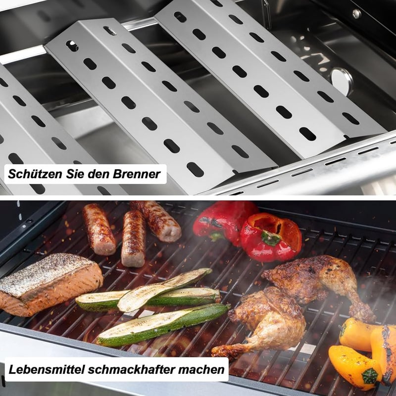 Vnierxful 36,5x12cm Rozsdamentes Grill Égőlap Takaró 3db Enders Chicago Boston Tepro Barbecook