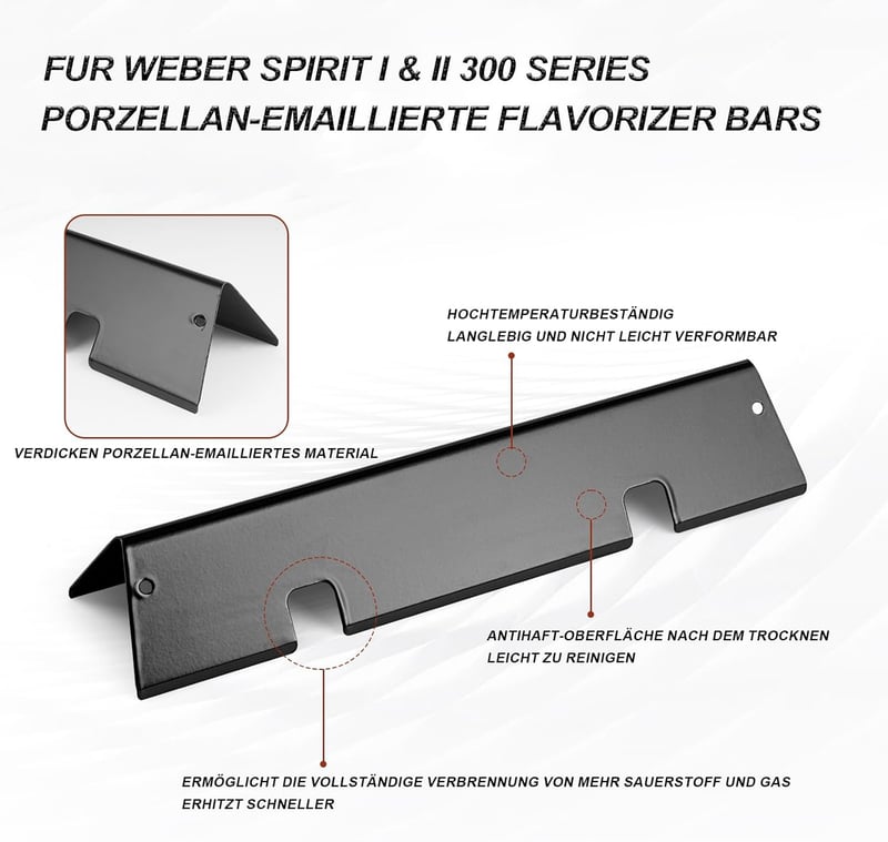 Vnierxful Flavorizer Bars Weber Spirit 300 GS4 II 310 320 330 Grill Hőlemezes Csere