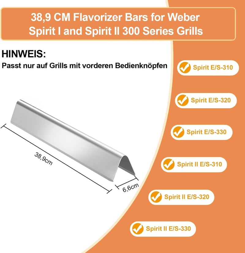 Vnierxful rozsdamentes acélból készült grill aroma sín Weber Spirit 300 sorozathoz