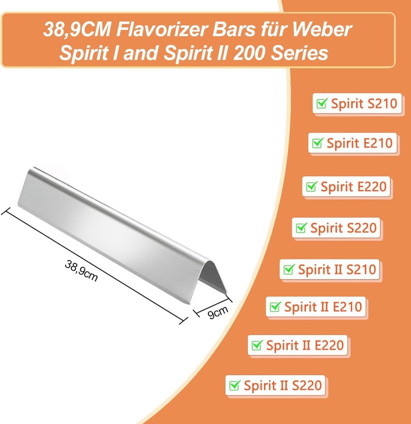 Vnierxful rozsdamentes aroma sín Weber Spirit 200 sorozathoz 38,9 cm grillrács