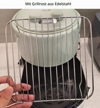 Tavă de copt pătrată din oțel inoxidabil VNLCPX cu grătar, 21x21x5 cm - Tavă compatibilă cu friteuza cu aer cald (Airfryer) și cuptorul 7