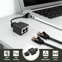 Adaptor Ethernet Vnuipofa RJ45 Splitter 1 tată la 2 mamă, 30 cm, pentru cablu de rețea Cat5, Cat5e, Cat6, Cat7, TV, Router, Computer, LAN 4