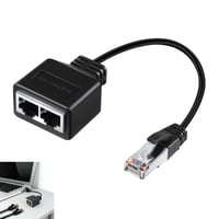Adaptor Ethernet Vnuipofa RJ45 Splitter 1 tată la 2 mamă, 30 cm, pentru cablu de rețea Cat5, Cat5e, Cat6, Cat7, TV, Router, Computer, LAN 1
