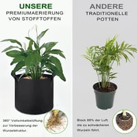 Voarge 5 db Növénynevelő Zsák 12L Burgonya Paradicsom Paprika Virág Termesztéshez 6