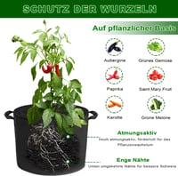 Voarge 5 db Növénynevelő Zsák 12L Burgonya Paradicsom Paprika Virág Termesztéshez 4
