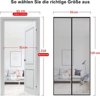 Voarge Mágneses Szúnyogháló Ajtóra 95x210cm - Ragasztós Szerelés 5