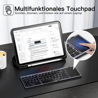 Vobafe Bluetooth Összecsukható Billentyűzet Touchpaddal, Hordozható Vezeték Nélküli QWERTZ 4