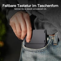 Vobafe Bluetooth Összecsukható Billentyűzet Touchpaddal, Hordozható Vezeték Nélküli QWERTZ 6