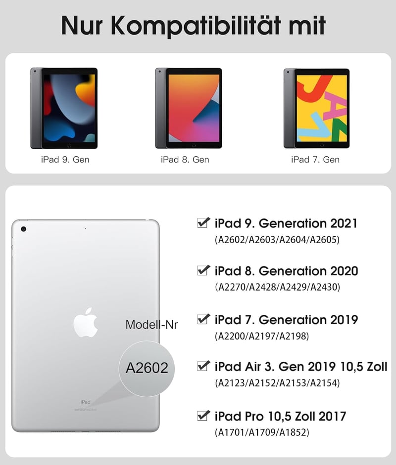 Vobafe iPad 10.2" Tok Billentyűzettel 7-9. Generáció Zöld Világítás - Pine Green