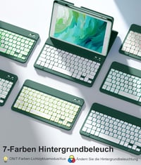 Vobafe iPad 10.2" Tok Billentyűzettel 7-9. Generáció Zöld Világítás - Pine Green 6