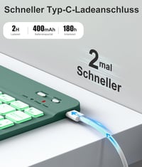 Vobafe iPad 10.2" Tok Billentyűzettel 7-9. Generáció Zöld Világítás - Pine Green 4