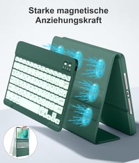 Vobafe iPad 10.2" Tok Billentyűzettel 7-9. Generáció Zöld Világítás - Pine Green 5