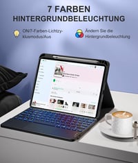 Vobafe iPad 11 10.9 Tok Billentyűzettel Mágneses Levehető QWERTZ Világító 4