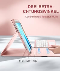 Vobafe iPad Air 11/10.9 Billentyűzetes Tok M3/M2 Kompatibilis, 7 Színű Háttérvilágítás, Érintőpaddal, Tollartóval, Rózsaszín 5