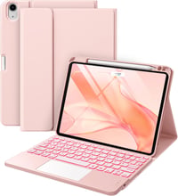 Vobafe iPad Air 11/10.9 Billentyűzetes Tok M3/M2 Kompatibilis, 7 Színű Háttérvilágítás, Érintőpaddal, Tollartóval, Rózsaszín 1