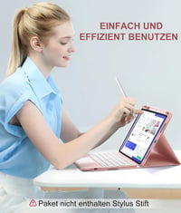 Vobafe iPad Air 11/10.9 Billentyűzetes Tok M3/M2 Kompatibilis, 7 Színű Háttérvilágítás, Érintőpaddal, Tollartóval, Rózsaszín 8