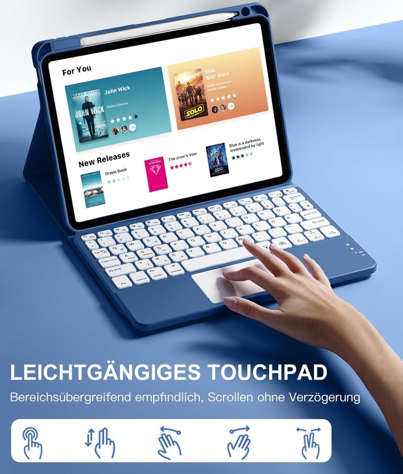 Vobafe iPad Air 11" és 10.9" Billentyűzetes Tok 7 Színű Háttérvilágítás Trackpad Tolltartó