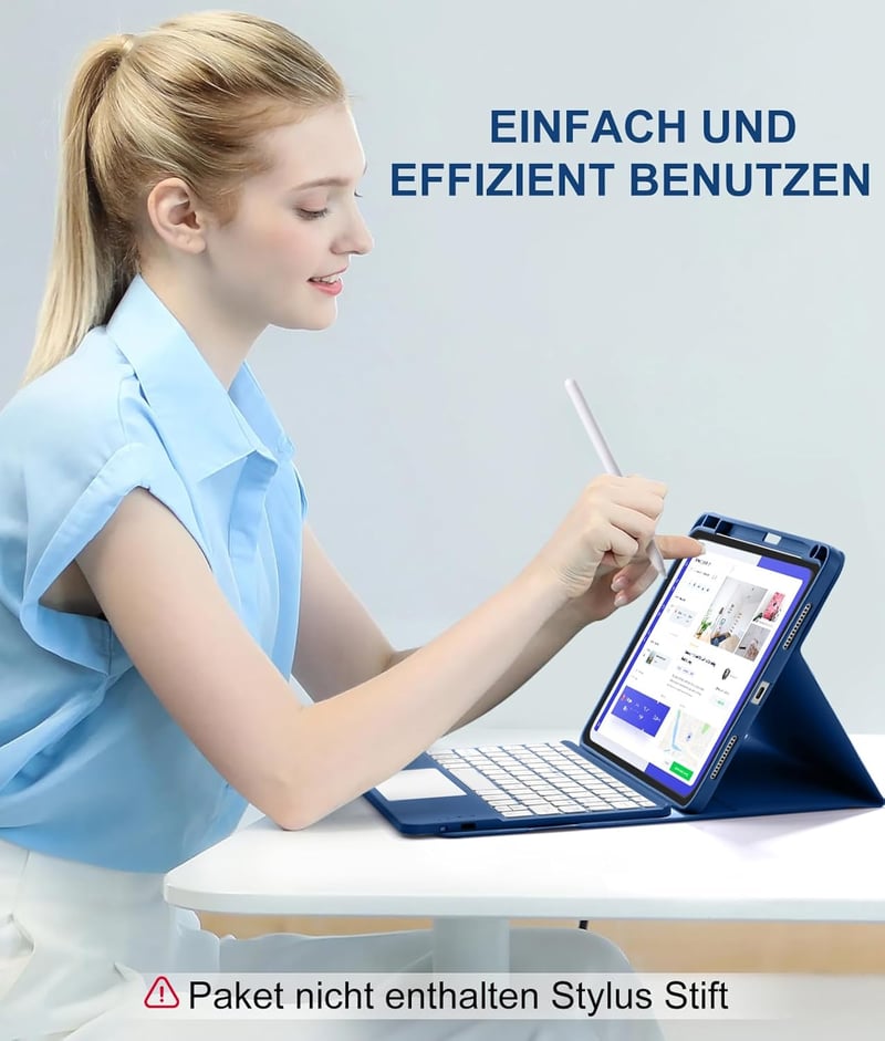 Vobafe iPad Air 11" és 10.9" Billentyűzetes Tok 7 Színű Háttérvilágítás Trackpad Tolltartó