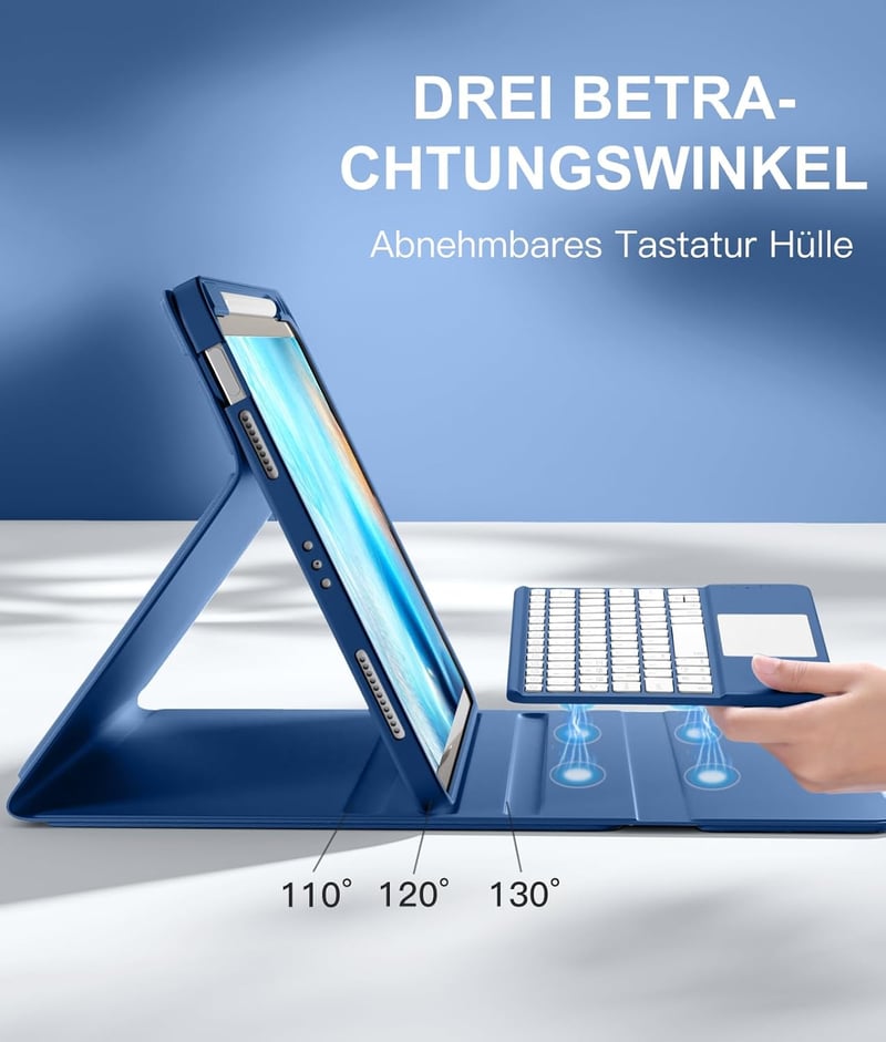 Vobafe iPad Air 11" és 10.9" Billentyűzetes Tok 7 Színű Háttérvilágítás Trackpad Tolltartó
