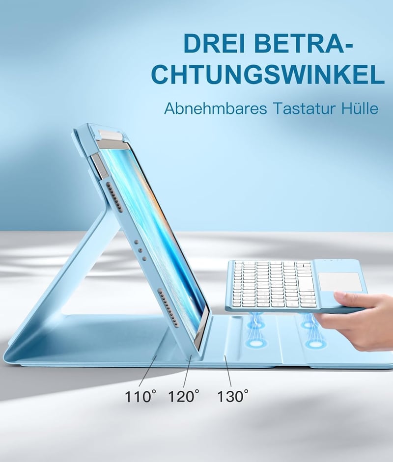 Vobafe iPad Air 11" és 10.9" Billentyűzetes Tok 7 Színű Világítással és Trackpad-dal
