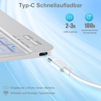 Vobafe iPad Air 11" M4/M3/M2 és 10.9" Tok Billentyűzettel, 7 Szín LED, QWERTZ, Szürke 3