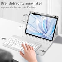 Vobafe iPad Air 11" M4/M3/M2 és 10.9" Tok Billentyűzettel, 7 Szín LED, QWERTZ, Szürke 5