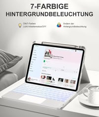 Vobafe iPad Air 11" M4 M3 M2 Tok Billentyűzettel, Trackpad, Ceruza Tartó, Világosszürke - lightgrey 4