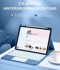 Vobafe iPad Air 11" M4 M3 M2 Tok Billentyűzettel, Trackpad és Tolltartóval Kék - blue 4