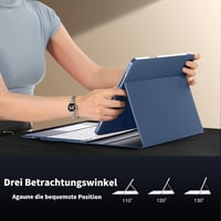Vobafe iPad Air 13" és iPad Pro 12.9" Billentyűzetes Tok QWERTZ Trackpad Világítással - iPad Air 13 Zoll M3/M2, iPad Pro 12.9 Zoll, blue grey 7