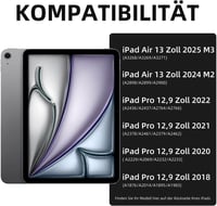 Vobafe iPad Air 13" és iPad Pro 12.9" billentyűzetes tok QWERTZ, trackpad, 7 szín világítás 2
