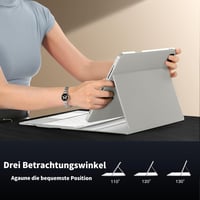 Vobafe iPad Air 13" és iPad Pro 12.9" Billentyűzetes Tok QWERTZ Trackpad Világosszürke 7