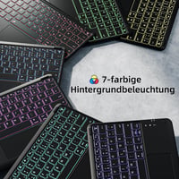 Vobafe iPad Air 13" és iPad Pro 12.9" billentyűzetes tok QWERTZ, trackpad, 7 szín világítás 6