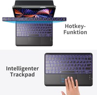Vobafe iPad Air 13" és iPad Pro 12.9" billentyűzetes tok QWERTZ, trackpad, 7 szín világítás 5