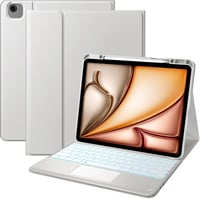 Vobafe iPad Air 13" és iPad Pro 12.9" Billentyűzetes Tok QWERTZ Trackpad Világosszürke 1