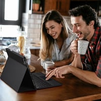 Vobafe iPad Air 13" és iPad Pro 12.9" billentyűzetes tok QWERTZ, trackpad, 7 szín világítás 8