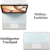 Vobafe iPad Air 13" és iPad Pro 12.9" Billentyűzetes Tok QWERTZ Trackpad Világosszürke 5