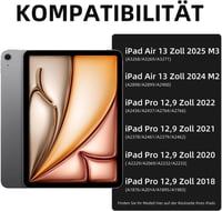 Vobafe iPad Air 13" és iPad Pro 12.9" Billentyűzetes Tok QWERTZ Trackpad Világosszürke 2