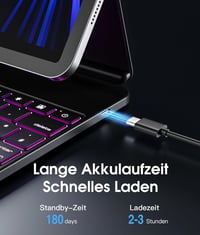 Vobafe iPad Air 13" és iPad Pro 12.9" Mágneses Billentyűzetes Tok 360° Forgatható Trackpad-dal 7