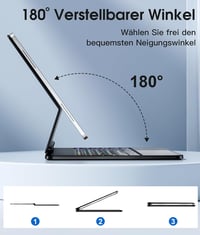 Vobafe iPad Air 13" és iPad Pro 12.9" Mágneses Billentyűzetes Tok 360° Forgatható Trackpad-dal 4