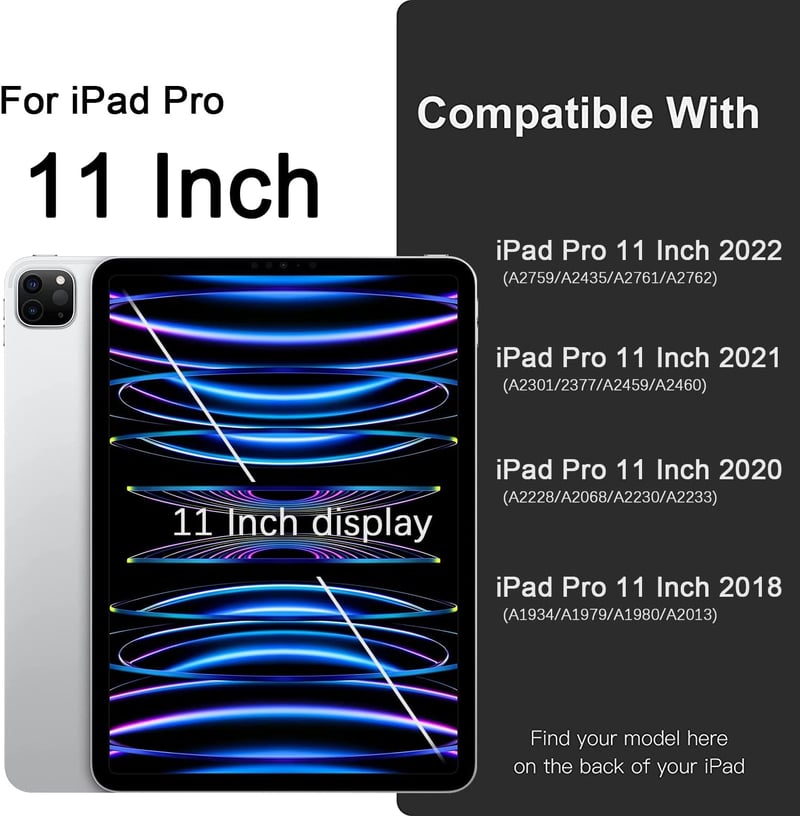 Vobafe iPad Pro 11" tok 2022/2021/2020/2018 TPU hátlap ceruza tartóval kék