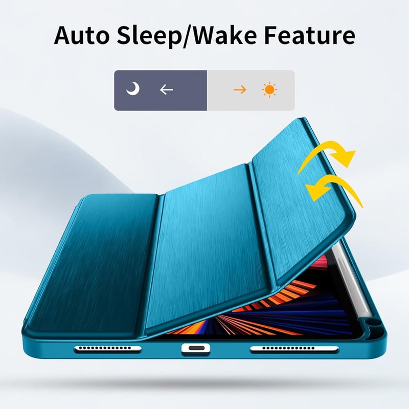 Vobafe iPad Pro 11" tok 2022/2021/2020/2018 TPU hátlap ceruza tartóval kék