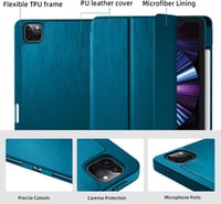 Vobafe iPad Pro 11" tok 2022/2021/2020/2018 TPU hátlap ceruza tartóval kék 6