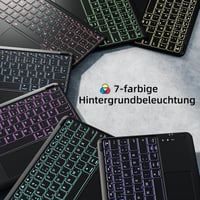 Vobafe iPad Pro 13 Tok Billentyűzettel M5/M4 QWERTZ Trackpad Világítással Fekete 6