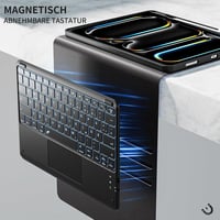 Vobafe iPad Pro 13 Tok Billentyűzettel M5/M4 QWERTZ Trackpad Világítással Fekete 5