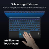 Vobafe iPad Pro 13 Tok Billentyűzettel M5/M4 QWERTZ Trackpad Világítással Fekete 4