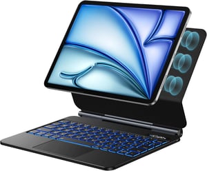 Vobafe tipkovnica s futrolom za iPad Air 11" / iPad Pro 11" - trackpad, pozadinsko osvjetljenje - crna