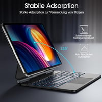 Vobafe Magic Keyboard Case iPad Air 11" M3/M2 Pro 11" Mágneses Billentyűzet Trackpad Világítás - black 3