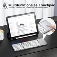 Vobafe Összehajtható Bluetooth Billentyűzet Touchpaddal - Hordozható Mini Billentyűzet 3 Bluetooth Csatornával iOS, Android, Windows Eszközö 4
