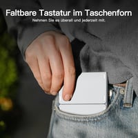 Vobafe Összehajtható Bluetooth Billentyűzet Touchpaddal - Hordozható Mini Billentyűzet 3 Bluetooth Csatornával iOS, Android, Windows Eszközö 6